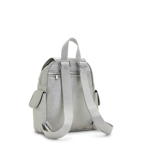 Kipling City Pack Mini Metallic Backpack Rugzak Zilver | België 1195NW